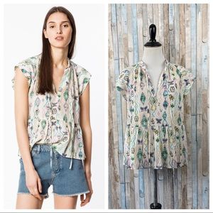 Zadig & Voltaire S Tito Kilim Print Top Blouse